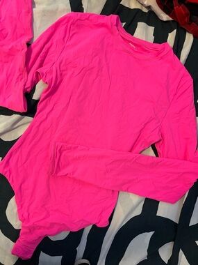 SKIMS Hot Pink Long Sleeve Bodysuit